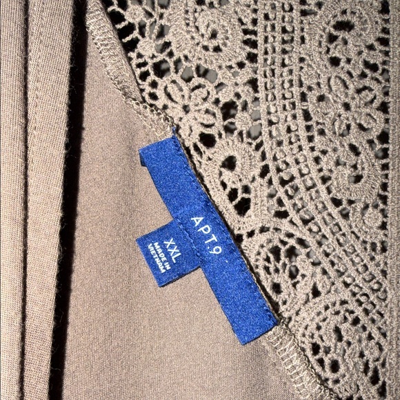 Apt. 9 Taupe Lace Detail Top - Picture 2 of 3